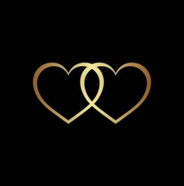 Tough Love Counselling logo — two gold hearts